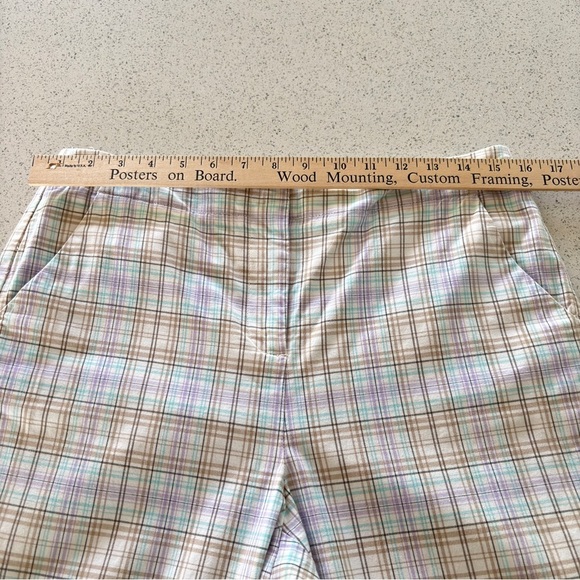 Talbots Crop Pants Stretch Multicolor Plaid Women's Size 8 Made in Hong Kong - Picture 8 of 13